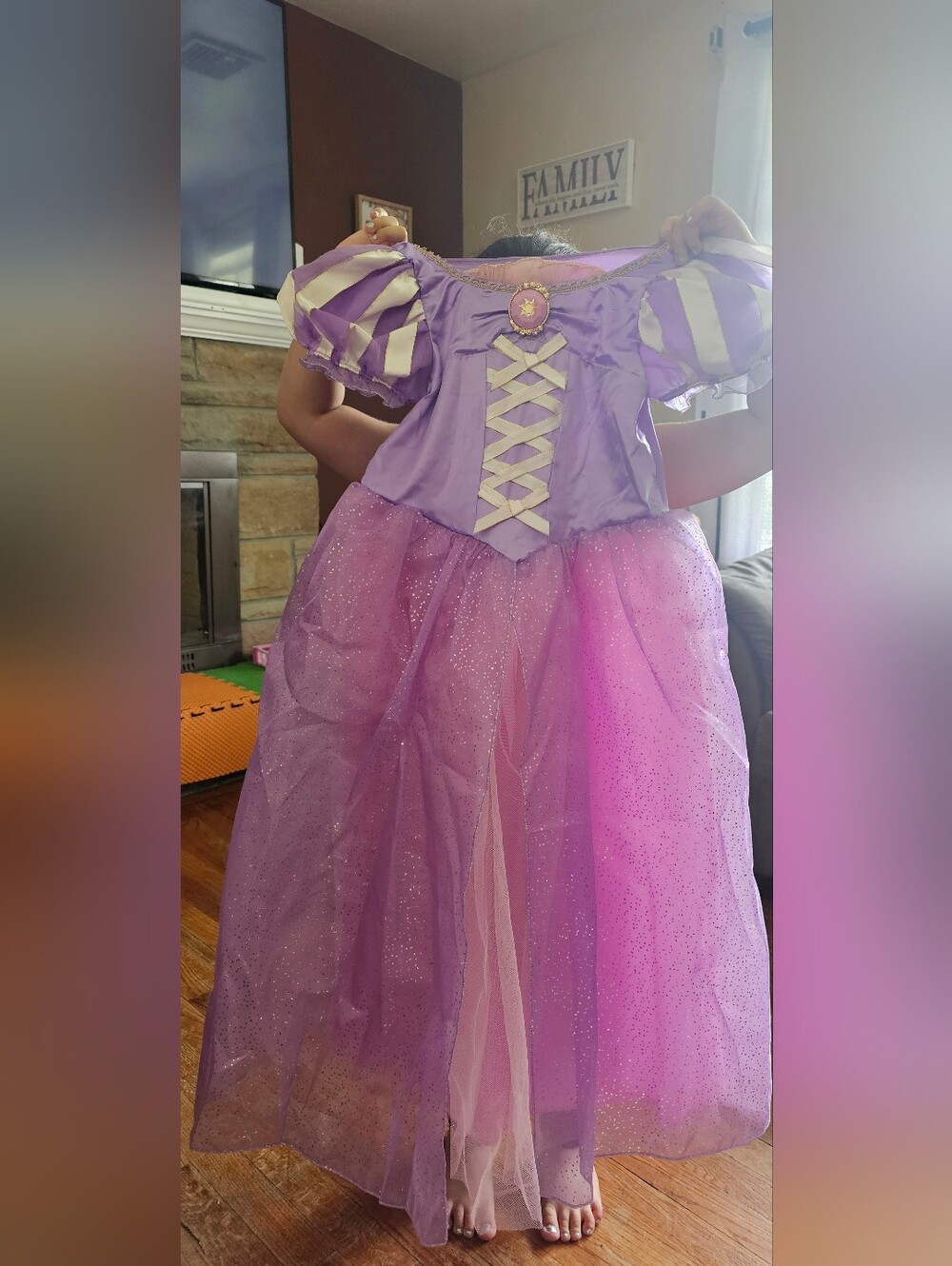 Disney Purple Sparkle Princess Costume Dress for Kids